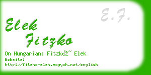 elek fitzko business card